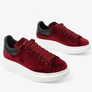 Alexander McQueen Sneakers, Maroon, Size 7.5